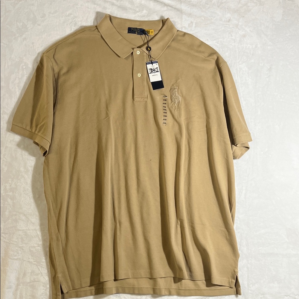 Polo by Ralph Lauren Classic Cotton Polo Shirt - Khaki Cut tag.